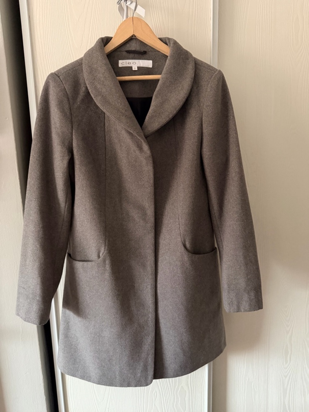 cleo Women's Charcoal Gray Shawl-Collar Pea Coat